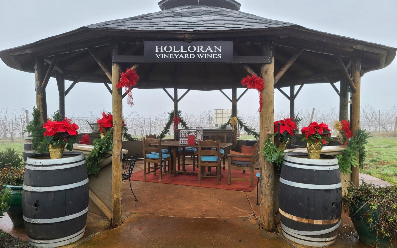 Join Us Indoors in our Tasting Room or Outdoors at the Tiki Hut